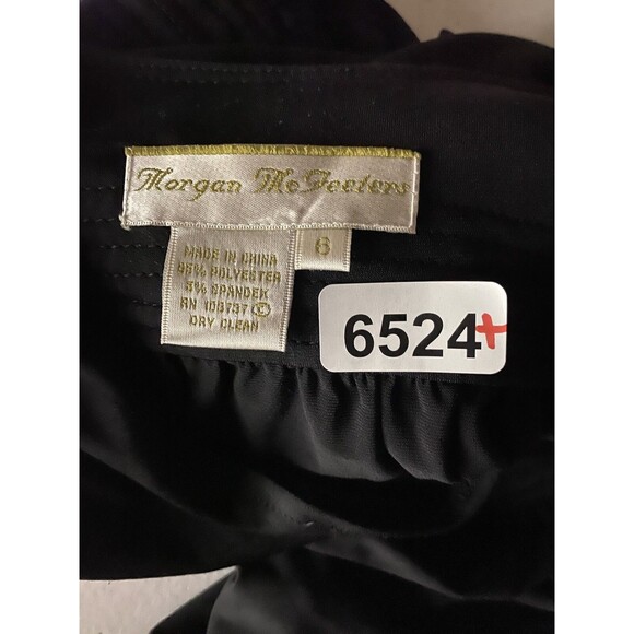 Vintage 90's Morgan McFeeters Dress Womens 6 Black Pleated Jersey Office Career - Picture 14 of 14